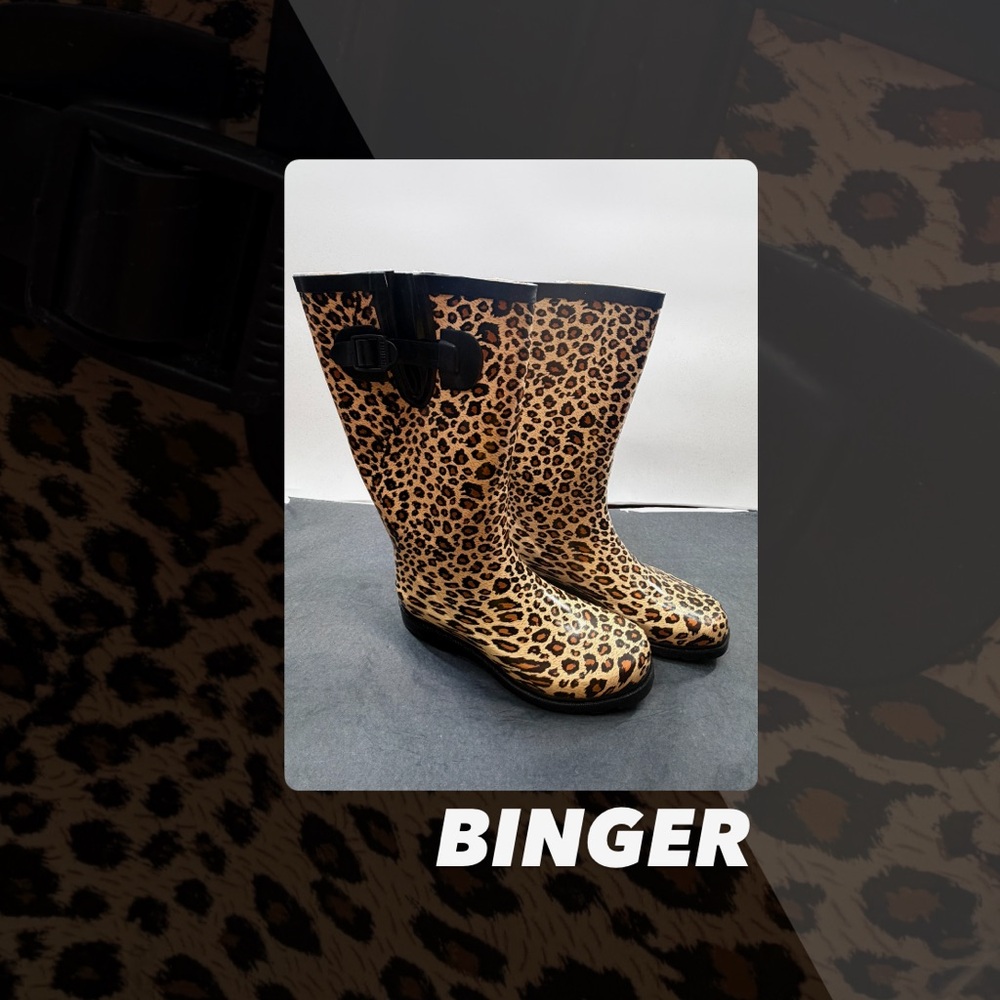 EUC Binger Cheetah Rain Boots